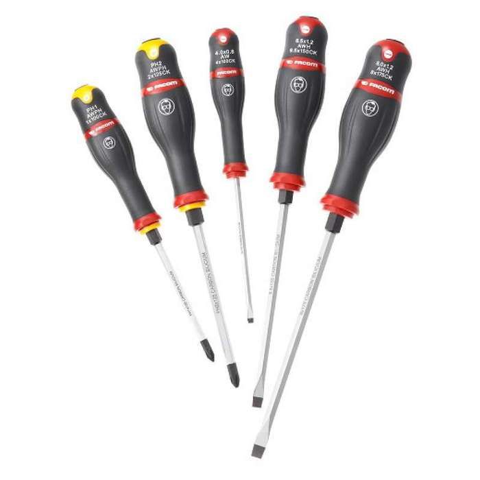 Jeu de 5 tournevis Protwist® Shock FACOM ATWCK.J5PB