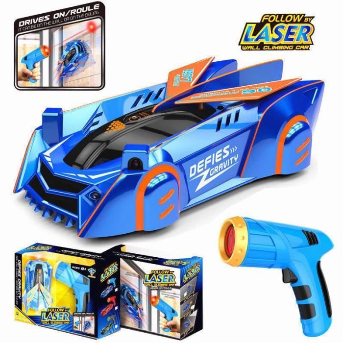 Voiture télécommandée LASER ZERO GRAVITY - GOBRO - Bleu - Roule sur les murs - Pour enfants de 6 ans et plus