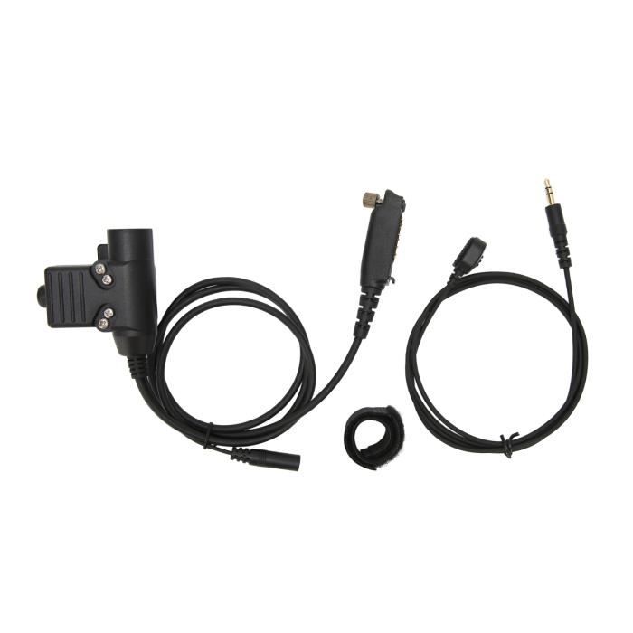 Adaptateur Militaire U94 PTT, Câble Adaptateur U94 PTT, Adaptateur de Système de Casque U94 PTT pour pour Talkies-Walkies Radio Bidirectionnelle