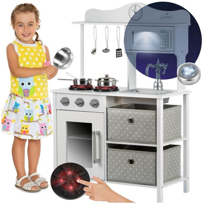 Cuisine pour enfants en bois - SPIELWERK - Junior Chef - Réglable en  hauteur - Set de 38 accessoires - Cdiscount Jeux - Jouets