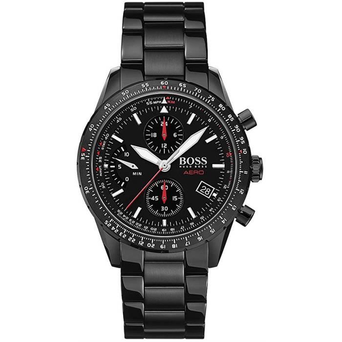 Montre - Homme - Aero chrono - bracelet Acier Noir - 1513771 , -  Achat/vente montre Homme Acier - Cdiscount