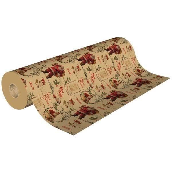LES COULEURS DE L EM Papier cadeau - Bobine de 50m x 0.70m - Kraft noël