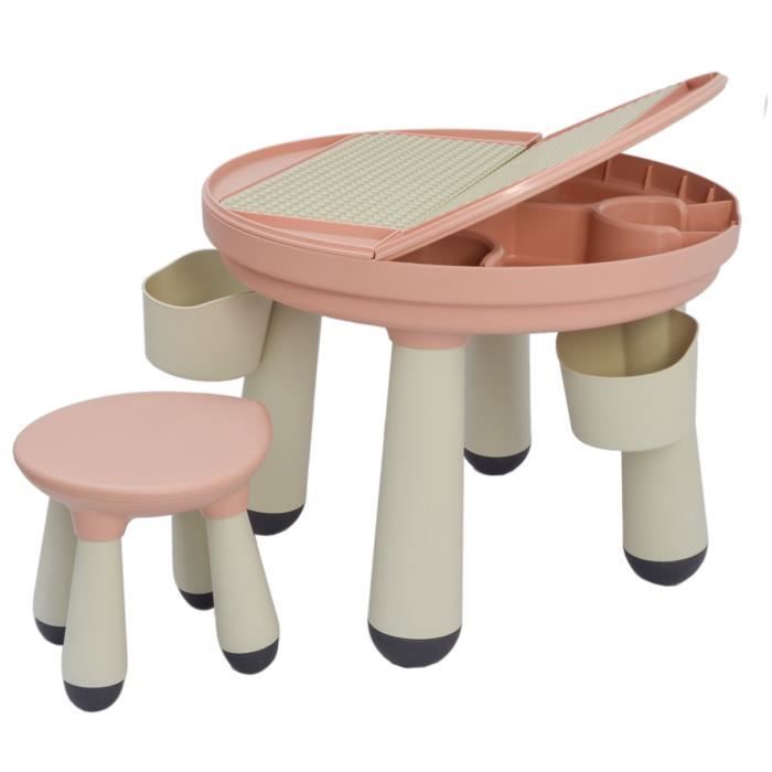 Table dActivités avec Chaise - LITTLETOM - 3-en-1 - Peinture et Construction - Rose