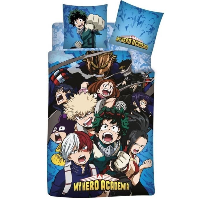 Parure de Lit - My Hero Academia - 3 pcs - 100% Coton - Housse de Couette 140x200 cm - Lavable en Machine