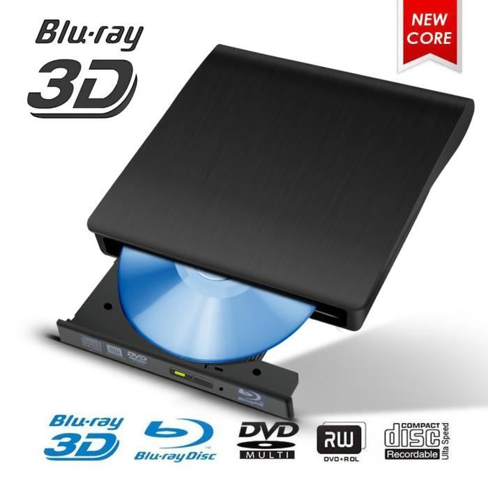 Lecteur Blu-Ray Portable USB 3.0 de CD - DVD-RW pour ordinateur portable  support Windows XP - WIN7 - WIN8 (noir) - Cdiscount TV Son Photo