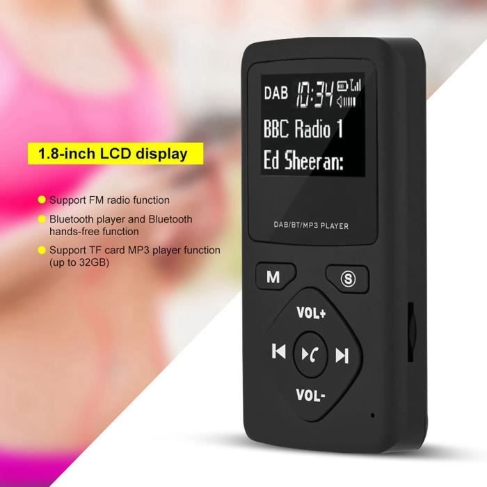 Socobeta Radio MP3 Portable DAB+ - Récepteur Numérique Pour Marche, Course, Sport - Bluetooth 4.0 Et Lecteur Carte TF 32 Go
