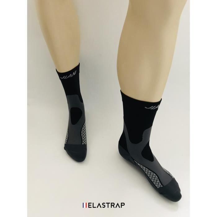 Chaussettes De Compression Courtes Running Noires Grises Cdiscount Sport