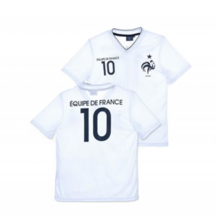 Maillot De Foot France Officiel 16 Enfant Blanc Cdiscount Sport