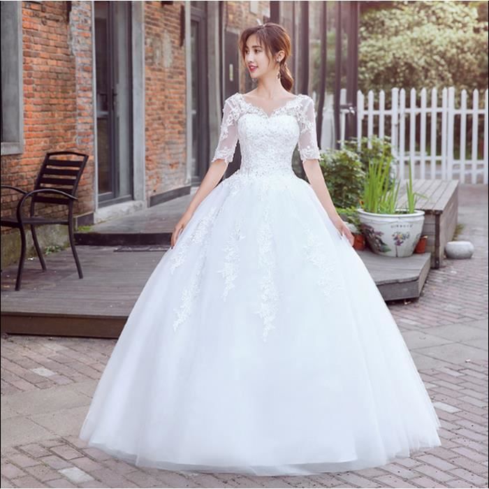 Vintage Dentelle Jusqu A Des Robes De Mariage De Balle Plus La Taille Des Robes De Mariee De Mariage Blanc Achat Vente Robe De Mariee Cdiscount