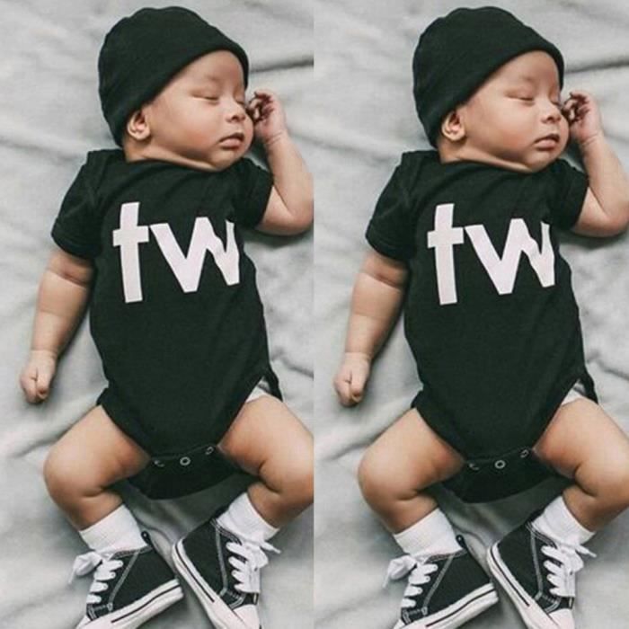 Lafayestore Nouveau Ne Infantile Bebe Garcons Filles Body Jumeaux Combi Short Combinaisons Tenues Vetements Yjjbk Noir Cdiscount Pret A Porter
