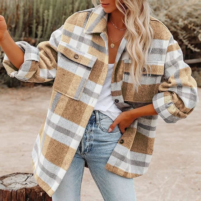 Manteau tartan femme online