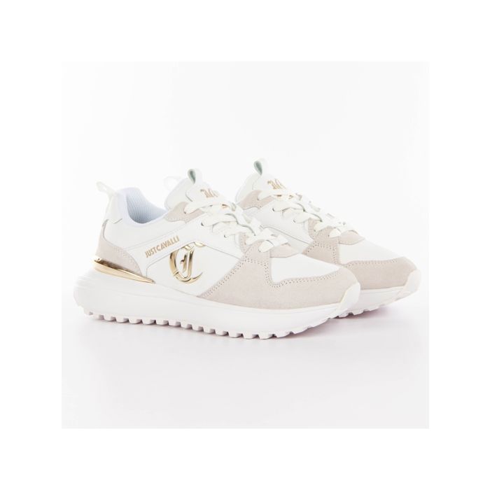 Basket Just Cavalli Femme Blanc Cuir Lacets Design Streetwear Sportswear Blanc Cdiscount Chaussures