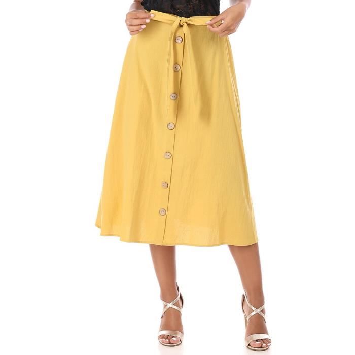 jupe jaune longue