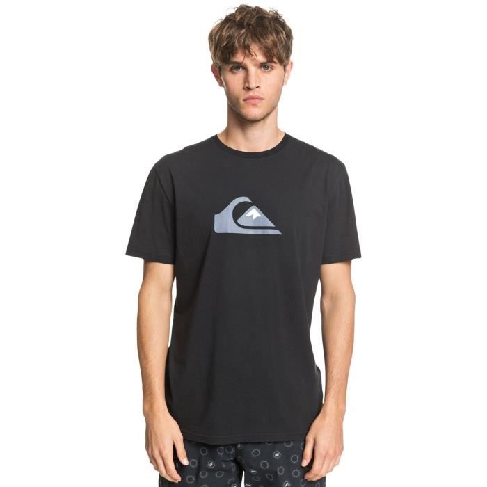 T-Shirt Comp Logo Quiksilver Homme en Noir [M]
