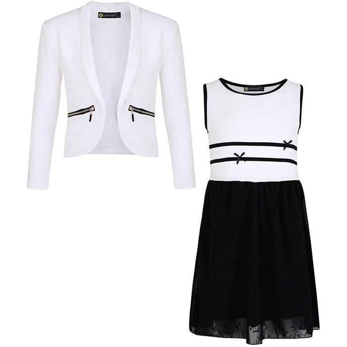 LotMart Filles Mousseline Robe Patineuse Paquet Avec Filles Veste