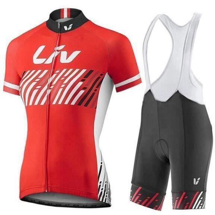 Hotlion Maillot Cyclisme Femme Manches Courtes - Respirant Et Séchage Rapide - 3 Poches Arrière