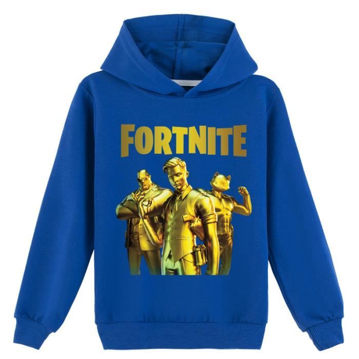 Sweat a Capuche Fortnite Enfant Sweatshirt Hoodie Automne Manche Longue Garcon Fille Casual Pull Unisex Bleu Cdiscount Pret a Porter