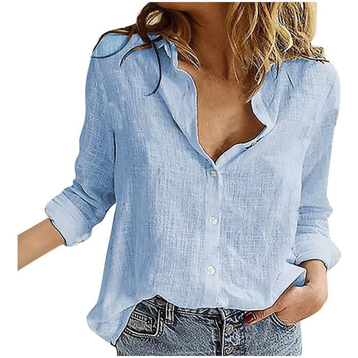 Blouse en lin pour femme hotsell