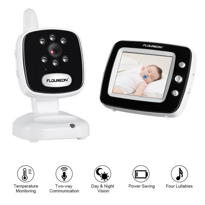 Floureon Moniteur De Bebe Camera Ip 3 5po Lcd Ecran Soutien Surveillance De La Temperature Jour Nuit Pour Maison Cdiscount Bricolage