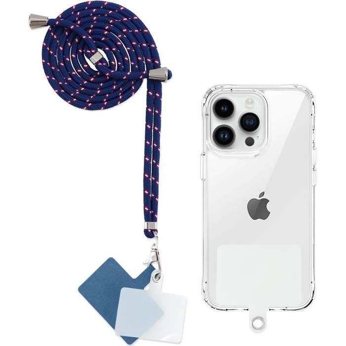Cordon Tour De Cou Pour Téléphone Portable - Réglable 40-80cm, Polyester Violet, Mousqueton - Compatible Plupart Smartphones, Pour Mains Libres