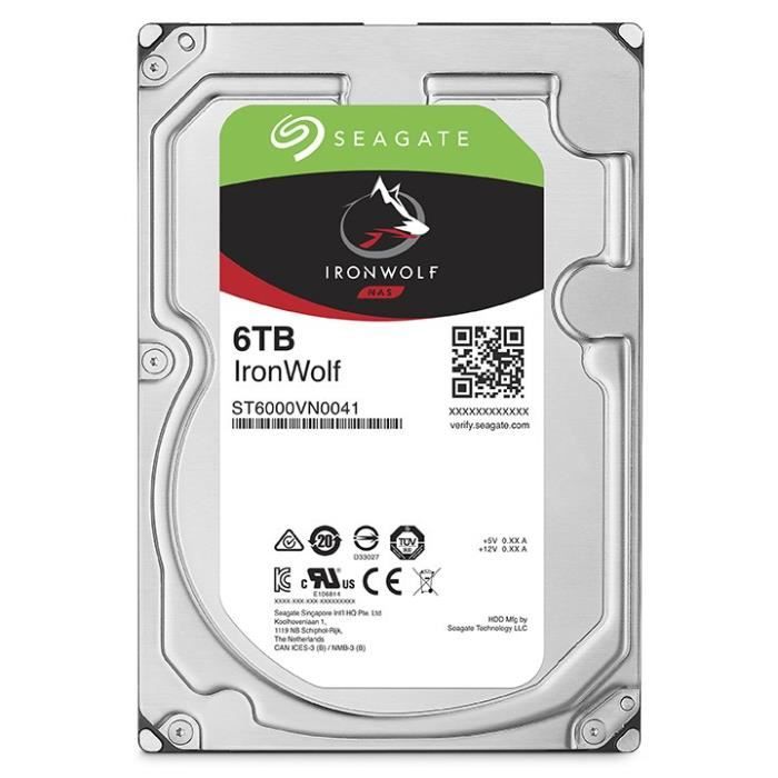 Seagate IronWolf ST6000VN0041 Disque dur 6 To interne 3.5 SATA 6Gb/ 7200 toursmin mémoire tampon : 128 Mo - vue 3