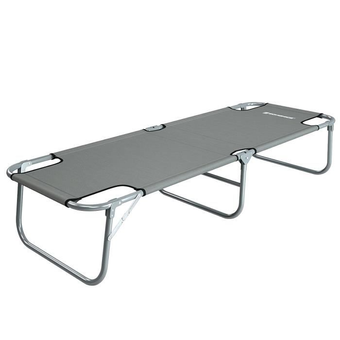 Lit De Camp Pliant SONGMICS – 200x74x39 Cm, Capacité 260 Kg, Matelas Intégré, Noir – Pour Camping, Voyage Ou Dépannage
