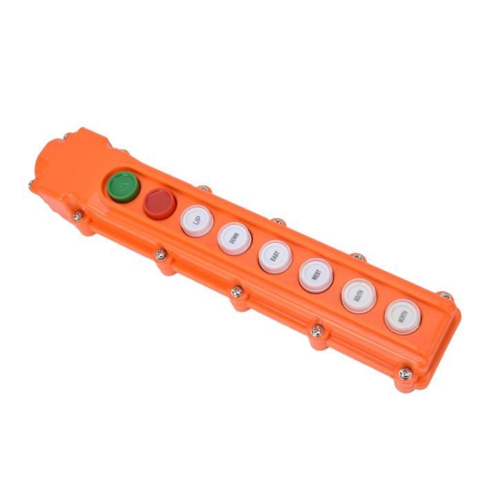 Bouton Poussoir De Levage De Grue - Interrupteur Suspendu Portable, Couleur Orange, Dimensions 7x2.5 Cm, Neuf
