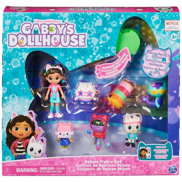 Coffret Figurines Gabby's Dollhouse - Édition Soirée Dansante - 7 Figurines Dont Gabby + Accessoire Surprise