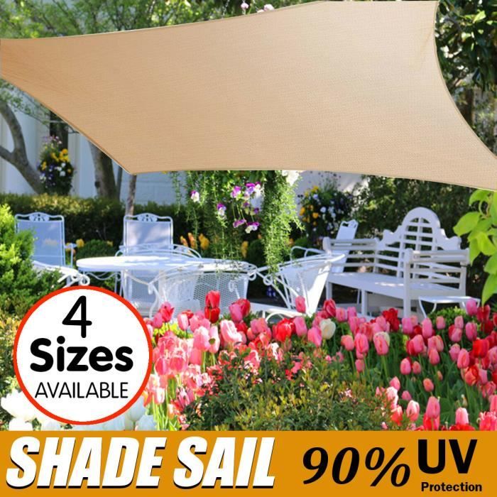 Voile dOmbrage TEMPSA - Carré - Beige - 2m x 2.5m - 160g/m² - Résistant aux 90% UV