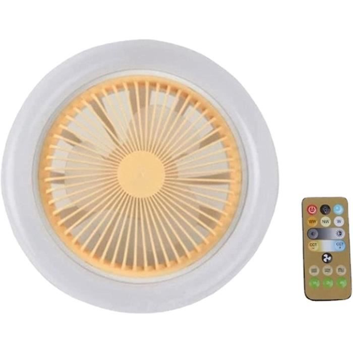 Ventilateur De Plafond Blanc 51 Cm - 6 Pales - Avec Lumière Et Télécommande - Neuf