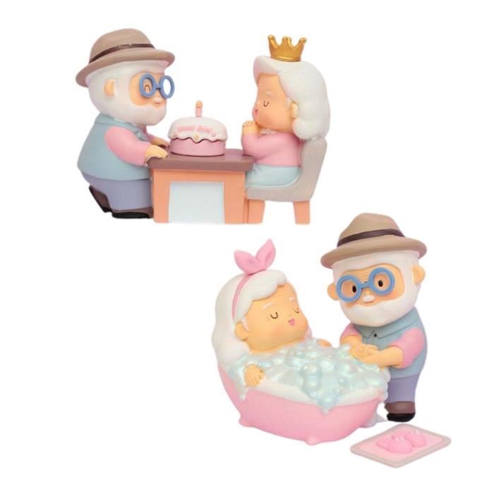 Didiseaon Figurine Couple De Personnes âgées Adorables, Statue De Mari Et Femme, Banc, Vieil Homme, Décoration D'intérieur, Ornement Pour Mariage, Anniversaire De Mariage, Cadeau D'anniversaire