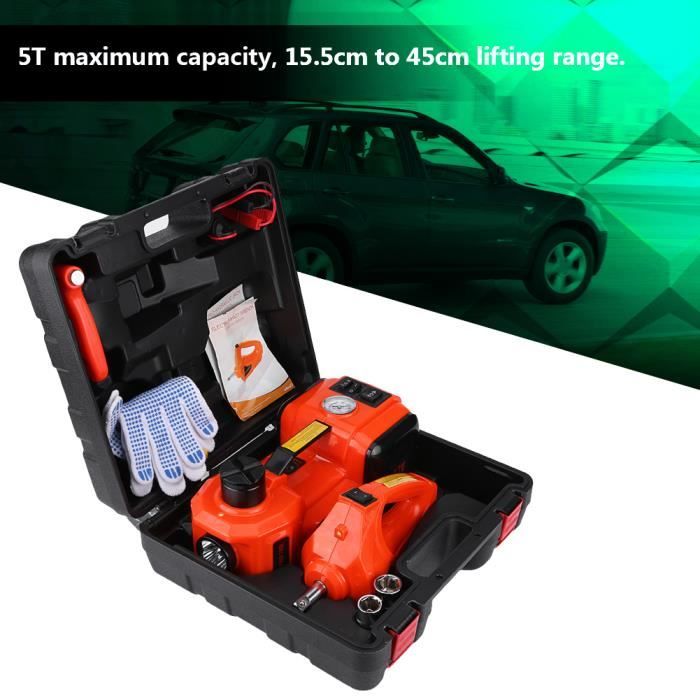 Cric Électrique 3 Tonnes 12V Ciseaux Voiture - Levage Rapide Avec Télécommande & Boîte