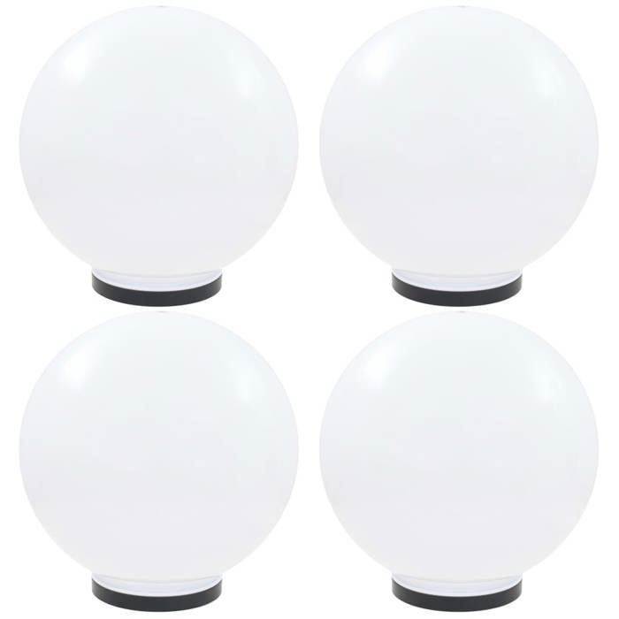 vidaXL 4x Lampes à LED sous Forme de Boule Sphérique Eclairage Lampes Solaires Lampes dAllée Lumière de Jardin Patio 277144