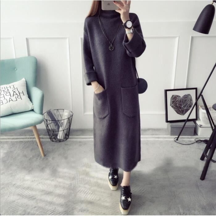 robe hiver grise