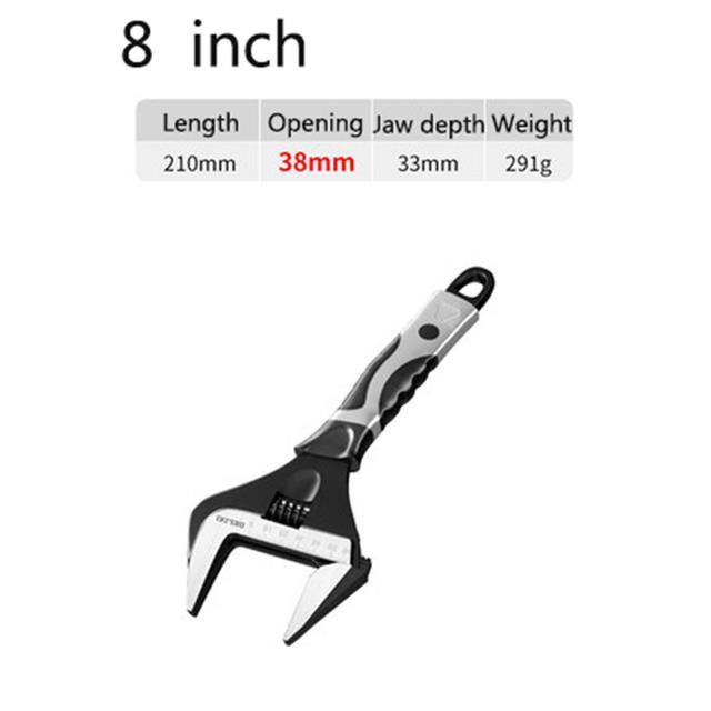 Clé à Molette LOPYXBR Lot De 4 Clés à Molette 4 Tailles - Outil Anglais - Réglable Avec Levier De Vitesse Multifonction En Acier Au Carbone De 150, 200, 250, 300 Mm Clef A Molette