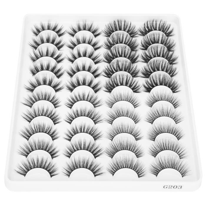 Faux Cils 20 Paires Keiby Citom - Effet 6D Dramatique Et Moelleux, Noir, Naturel
