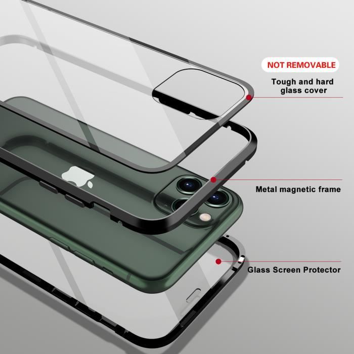 Sans Marque Coque pour iPhone 11 Pro Max Magnétique - Étui
