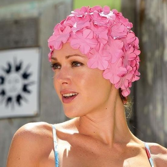 Beco bonnet de bain femme caoutchouc fleurs roses - Cdiscount Sport