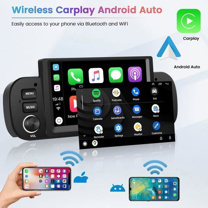 Autoradio Android Pour Fiat Panda 2013-2020 – Écran Tactile, Android 13, CarPlay/Android Auto Sans Fil, DAB+, GPS, Wi-Fi, Caméra De Recul – Plug & Play - 13