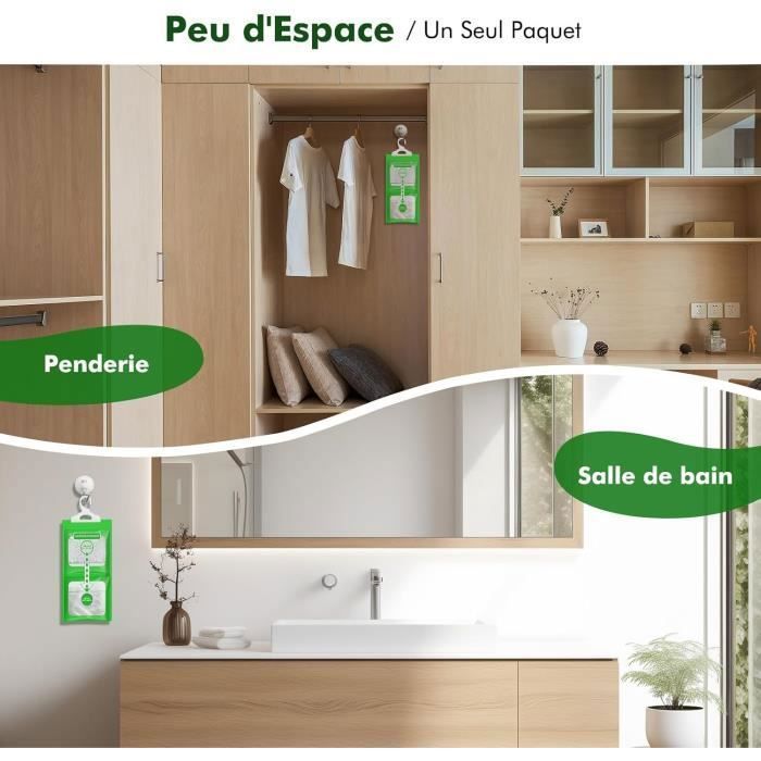 Lot De 10 Sacs Absorbeurs D'Humidité 230g - Déshumidificateur Anti-Moisissure Pour Placard, Armoire, Cave Et Voiture
