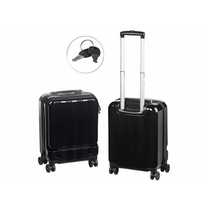 Valise Rigide ARLI - Trolley Coque Dure Avec Roulettes 360° - Noir - Taille M, L, XL