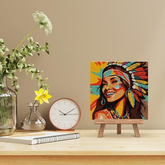 Figured'Art – Mini Peinture Par Numéros – Perroquets Pop Art – 20x20 Cm Avec Cadre – Kit DIY Adulte