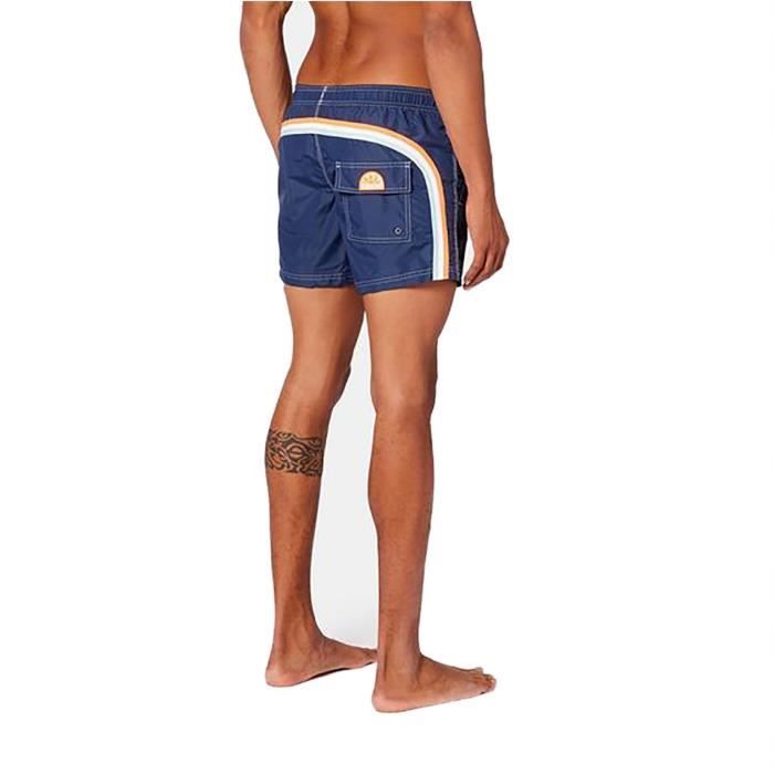 Costume Homme Sundek M597BDP7700 Bleu Twilight Court Taille Élastique Stretch