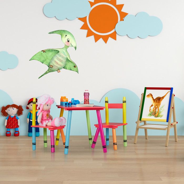 Relaxdays Ensemble Chaise Table Enfants En Bois, 2 En 1 Pour Jeux Et Cuisine De Boue, Manger