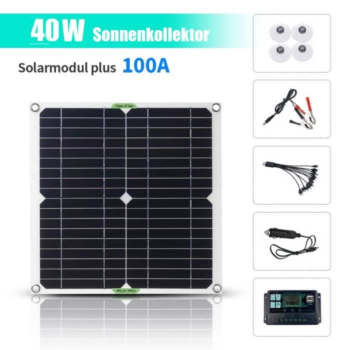 Kit Panneau Solaire 100W avec Onduleur 1000W  Contrôleur de charge  100A,Kit Complet système d'alimentation Domestique - Cdiscount Bricolage
