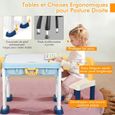 DREAMADE Table d’Activité avec Chaise pour Enfant, Table de Blocs de Construction Planche Double Face, pour Maison Ecole Maternelle-2