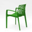 Chaise en polypropylène accoudoirs jardin café Grand Soleil Gruvyer Arm, Couleur: Vert-2