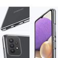 Pour Samsung Galaxy A32 5G 6.5": Coque silicone gel UltraSlim - TRANSPARENT + 1 Film verre trempé de couleur - NOIR-2