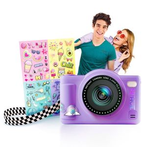 Appareil Photo Numérique Pour Enfants 3-10 Ans - 32 Go, Écran 5,1 Cm, Batterie 1000 MAh, Cadres Animés, Fonctions Jeux/MP3 (Violet)
