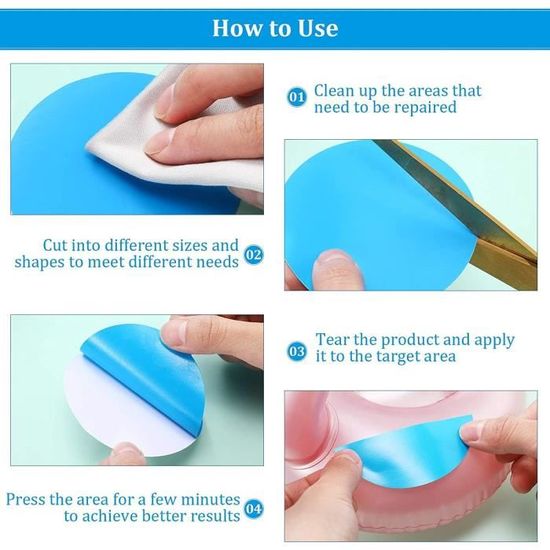 Kit De 20 Patchs Réparation Auto-Adhésifs PVC - Pour Piscines Gonflables, Kayaks, Bateaux | 7,5cm
